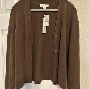 Treasure & Bond Brown Women's Wool and Cashmere Cardigan